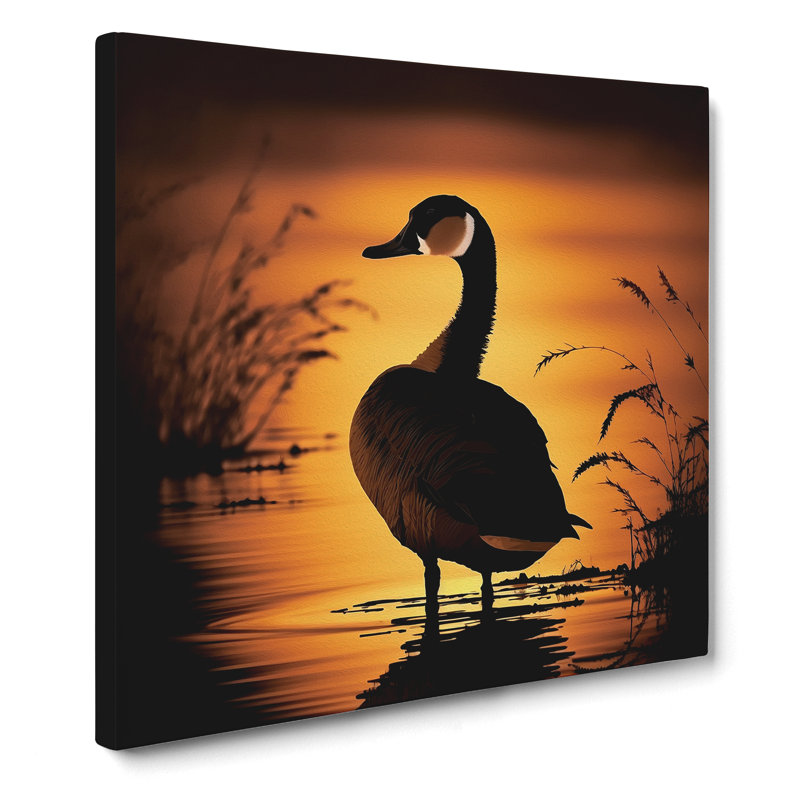 Goose Silhouette - Wrapped Canvas, 35cm H x 35cm W x 3cm D