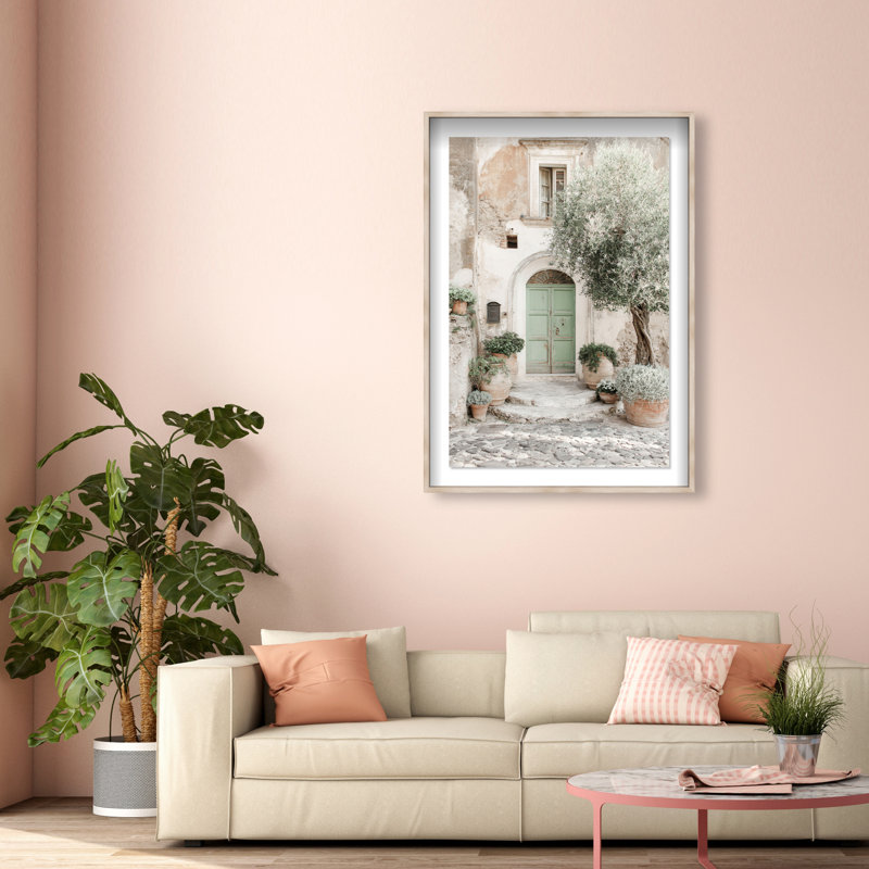 Mint Door I Shadowbox Architecture Print by Oliver Gal, Black Frame, 10 x 15, 11.5"H x 16.5"W, Black Shadowbox