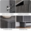 Armoire à chaussures 46 pouces à porte cannelée 46 po, banc de rangement à 5 niveaux avec tablettes réglables-267494490-255377548