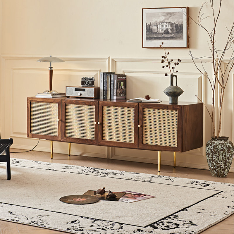Meuble télé Mid-Century, Brun