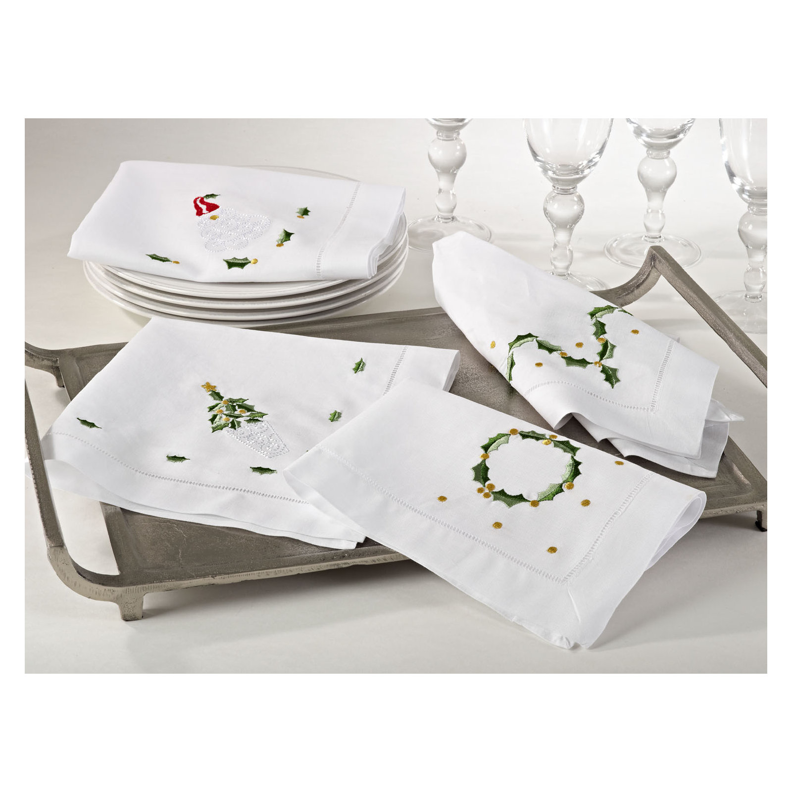 Christmas Hemstitched Holiday 20" Napkin