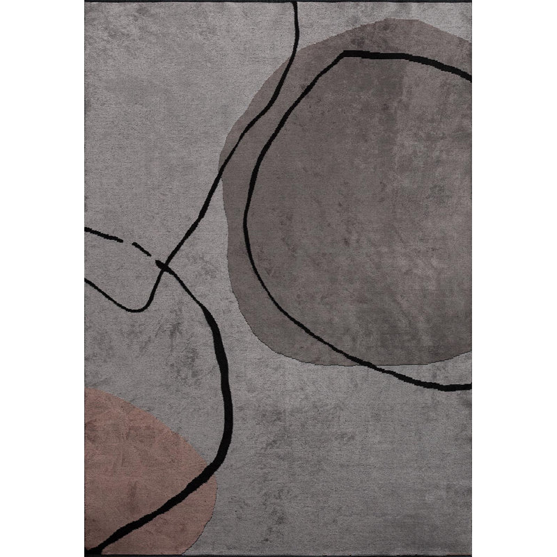 Davany Abstract Hand Loom Indoor / Outdoor Area Rug, Rectangle 5'3" x 7'7"