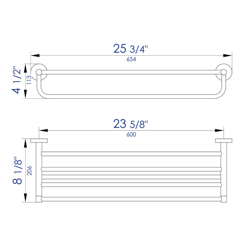 Porte-serviettes mural, Chrome poli