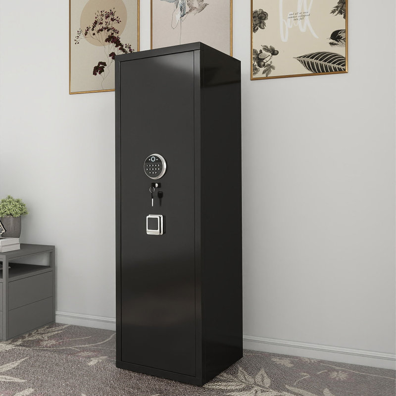 Gun Safes For Home Rifle And Pistols, Fingerprint Electronic Safe With Quick Access, Detachable Partition, No Assembly Required