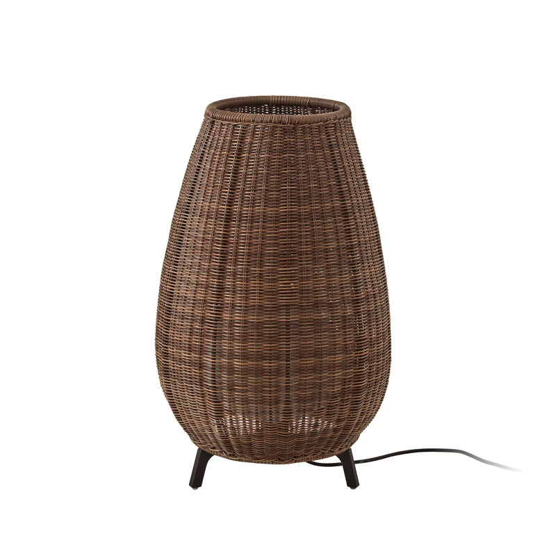 Amphora 30.51'' Brown Novelty Floor Lamp, Rattan Brown