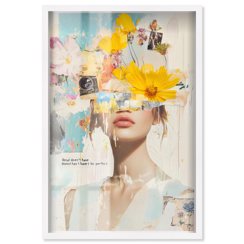 Décoration murale bord de mer Torn Edge Beauty I Shadowbox Print par Art Remedy, cadre blanc, 20 x 30, H 31 po x l 21 po