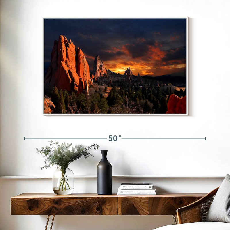 Jardin du crépuscule des dieux, Cadre flottant blanc, 40 po x 27 po