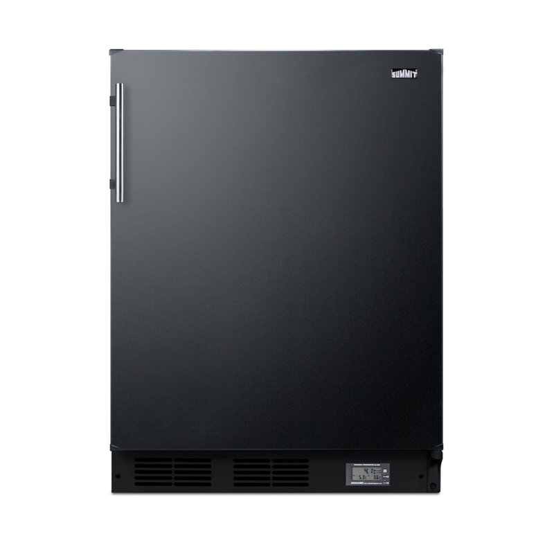 24" Wide Break Room Refrigerator-Freezer, Black