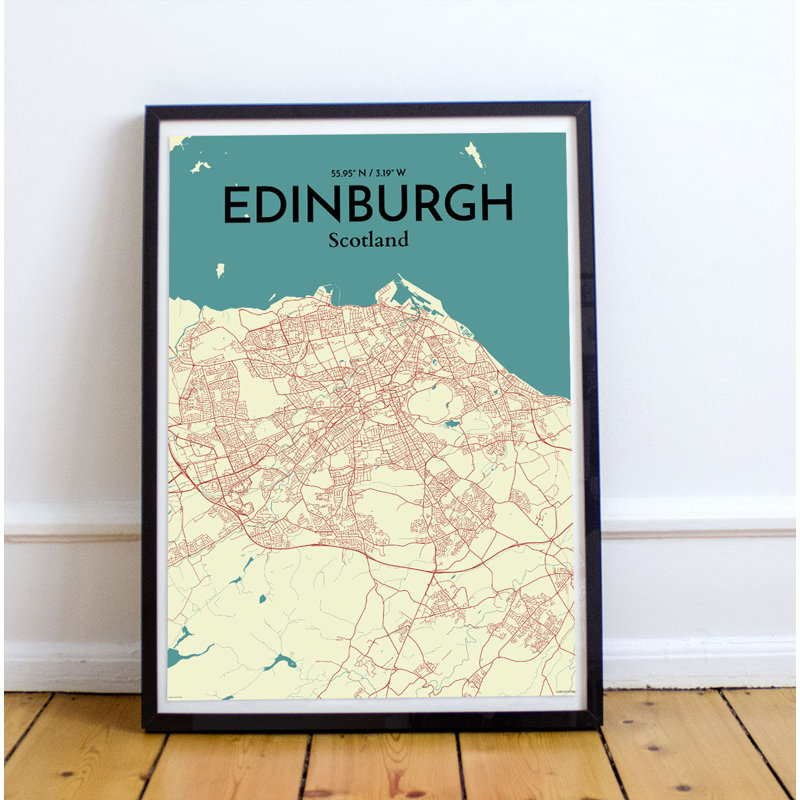 Edinburgh City Map - No Frame Print, 70cm H x 50cm W x 0.13cm D