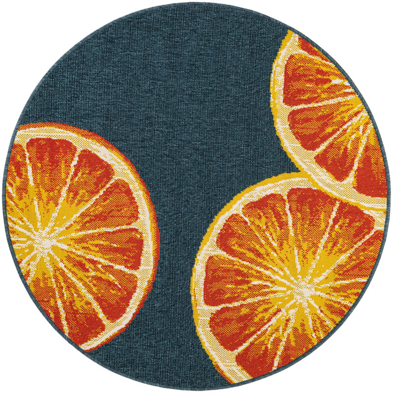  Outdoor Modern Rug, Round 4'1"