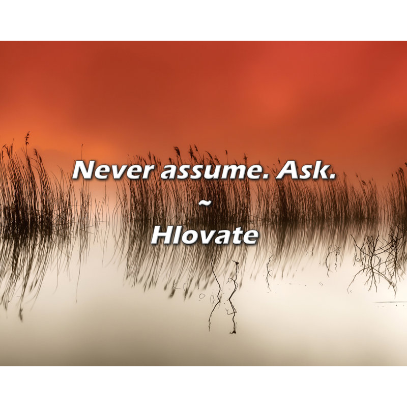 Citation de Hlovate: Ne présumez jamais. Ask.