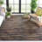 Avonte Natural Fiber Flat Weave Jute/Cotton Striped Rug in Black/Natural-105250099
