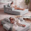 Ensemble 2 pièces de chaise longue en velours côtelé désossé, canapé-lit convertible avec poches latérales - aucun assemblage requis-131374088