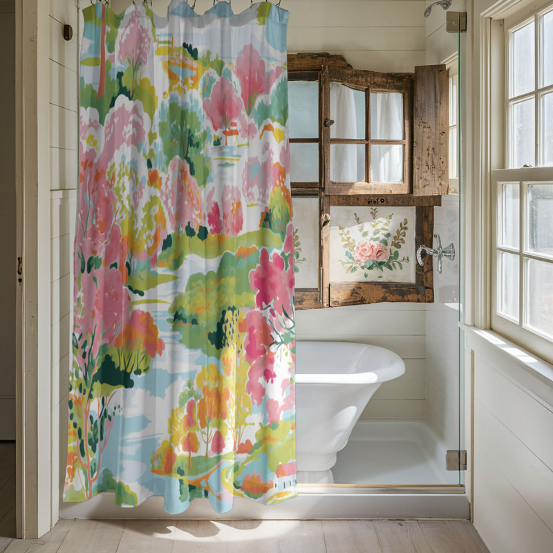 Chic Fall Scenery - Rideau de douche standard 1 pièce, H 74 po x l 71 po