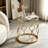 Glass End Table Set of 2, Round Side Table with Metal Frame for Living Room, Balcony, Bedroom