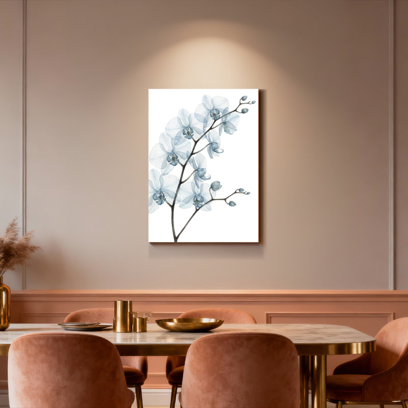 Ensemble de 1 tableau sur toile à motif floral d'orchidée bleue, H 36 po x l 24 po