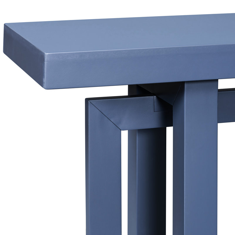 Console de couloir bleu marine American Design - texture béton, bois massif +, support de 150 lb, chargement latéral facile à assembler, installation simple