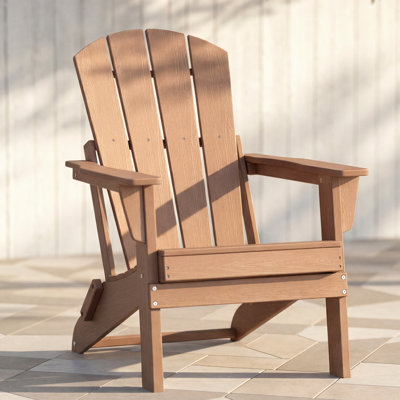 Chaise Adirondack en PEHD pliable, chaise de patio toutes saisons avec assemblage rapide en 12 minutes, siège de foyer peu encombrant pour la cour, la terrasse, la plage et le camping