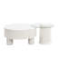 Ensemble de 2 tables basses rondes gigognes, table basse avec tiroir de rangement, centre de table en plastique blanc pour le salon-82430354-82430355
