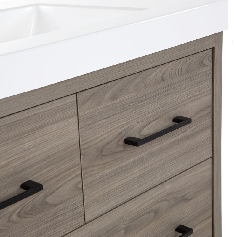 30.5" Single Bathroom Vanity with Cultured Marble Vanity Top, Forest Elm