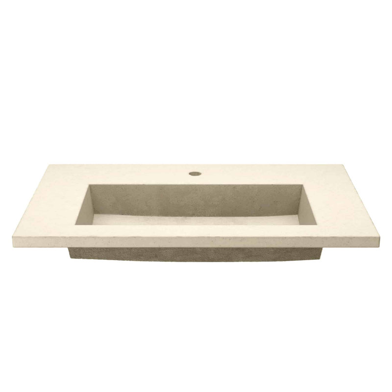 Plateau de meuble-lavabo simple 36,5 po avec lavabo, Sable, Simple