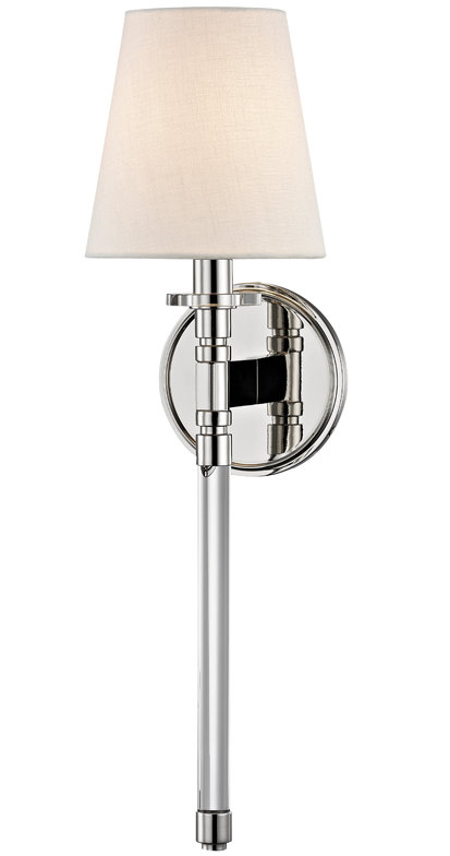 Blixen Solid Brass Flush Mounted Sconce, Polished Nickel