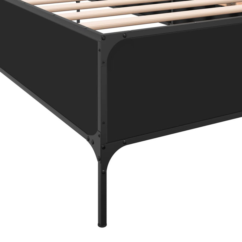 Aatikah Bed, Black, Small Single (75 x 190 cm)