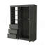 Armoire 3 tiroirs Tempe, tablette à 3 niveaux, 2 portes