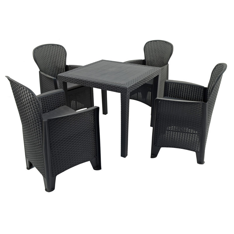 Schaffa Square Table with 4  Chairs Garden Set
