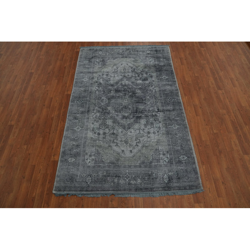 Tapis géométrique transitionnel Oushak 5 x 8