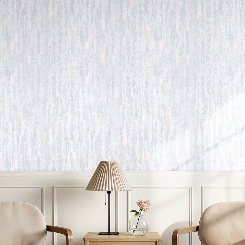 Non-Pasted Non-Woven 3D Embossed Wallpaper Roll, Grey