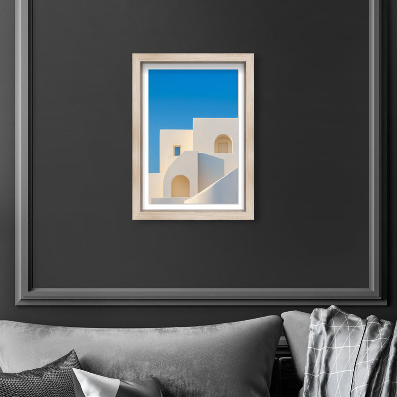 Island Minimalism Print by Oliver Gal, 46.5"H x 31.5"W, Natural Oak Shadowbox
