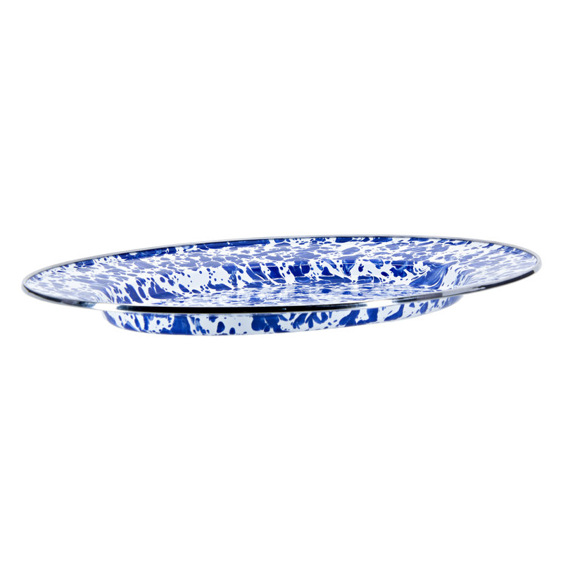Cobalt Swirl Handmade Enamelware Platter