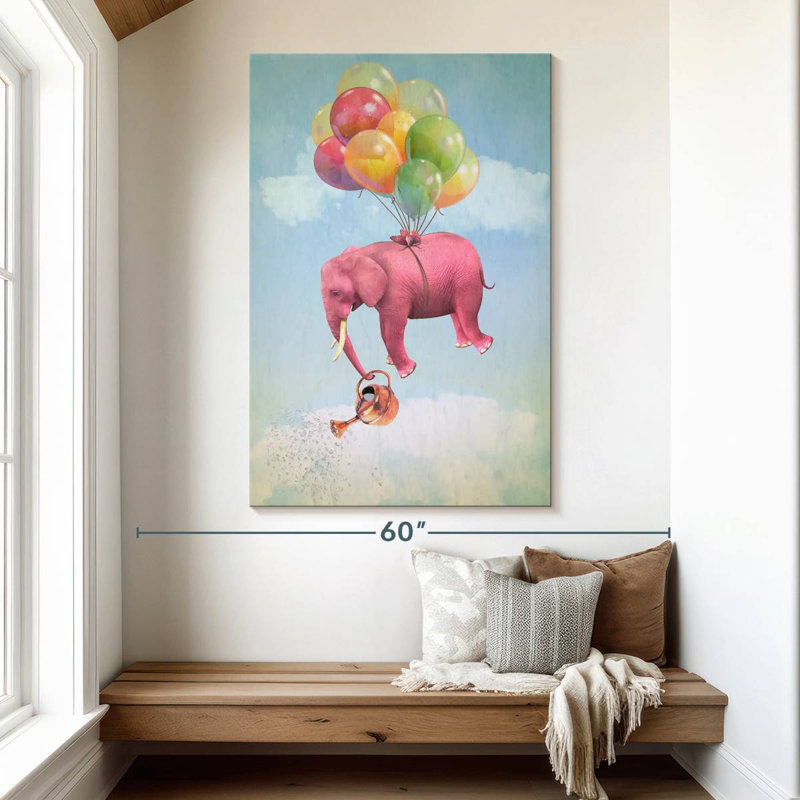Éléphant flottant, H 51 po x l 34 po