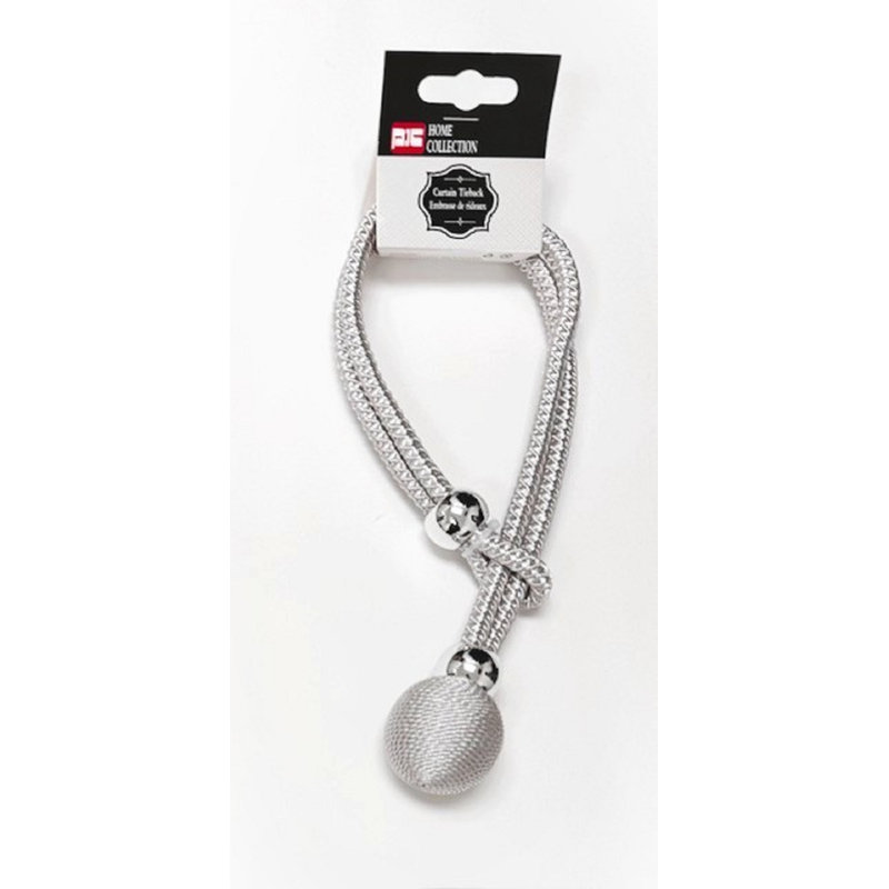(17 ") Boule d'attache de rideau réglable, Argent argent