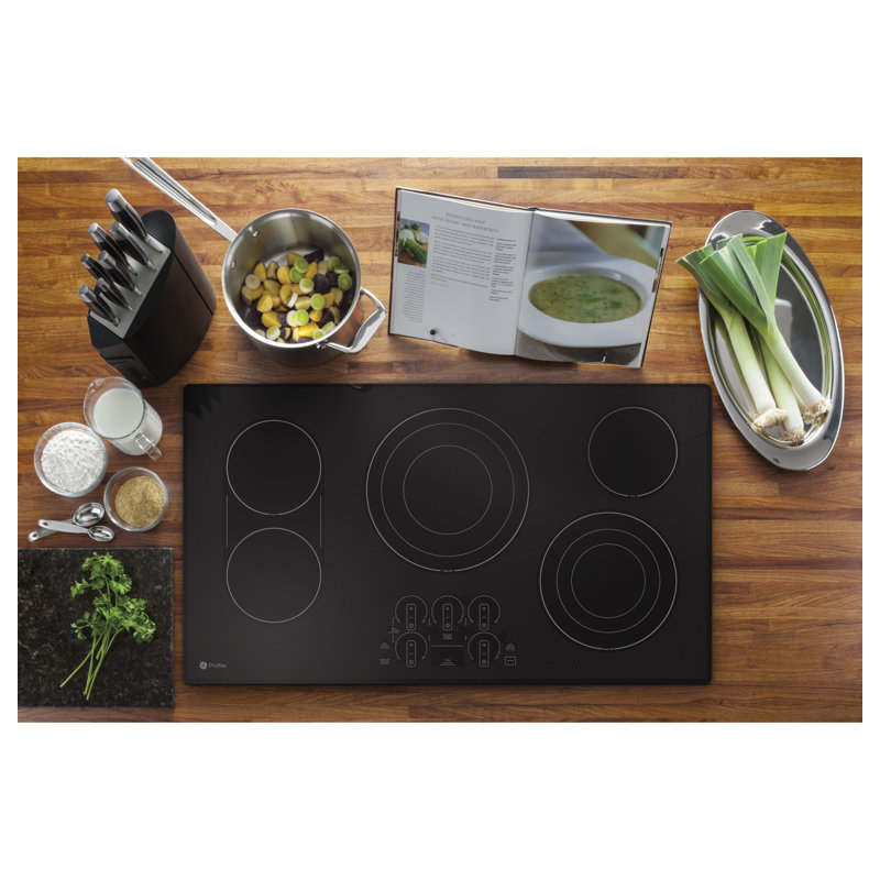 36" Electric Cooktop with 5 Elements, Black