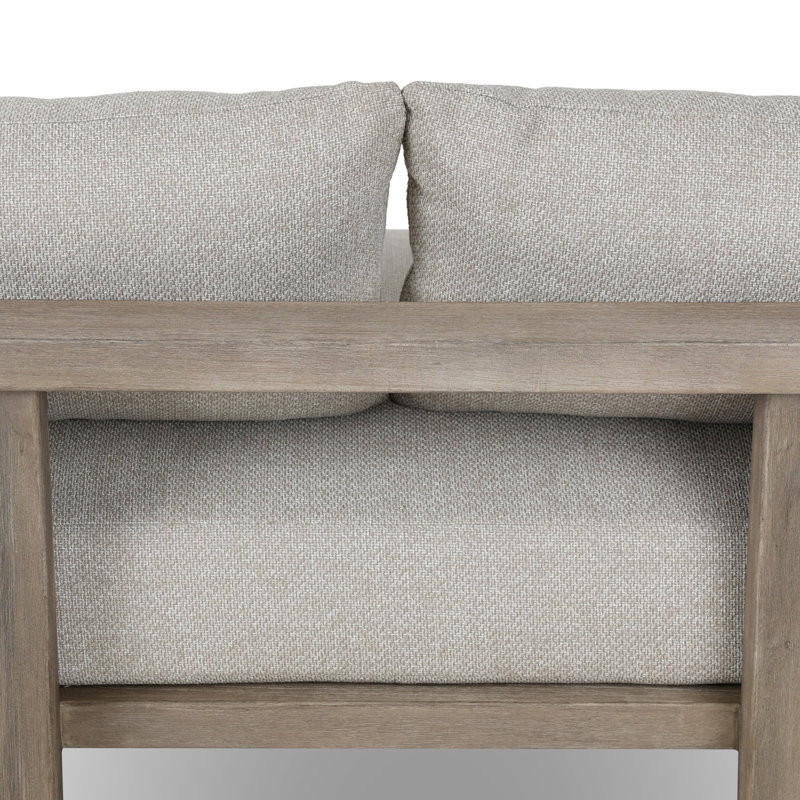 Tahana Outdoor 4 - Seat Patio Sofa, Hayes Fog, Stained Aged Grey