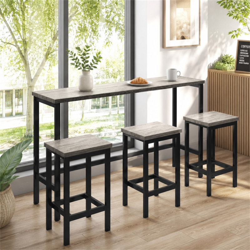 Ensemble de table de salle à manger à hauteur de comptoir avec 3 tabourets
