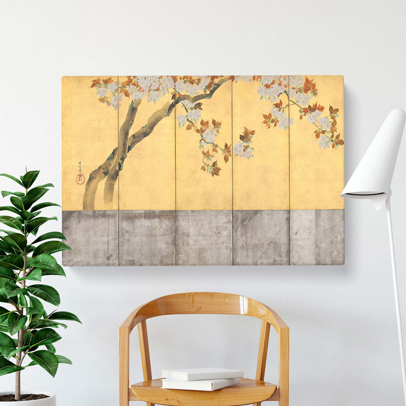 Blossoming Cherry Trees Vol.2 by Sakai Hoitsu - Wrapped Canvas, 50 cm H x 76 cm W