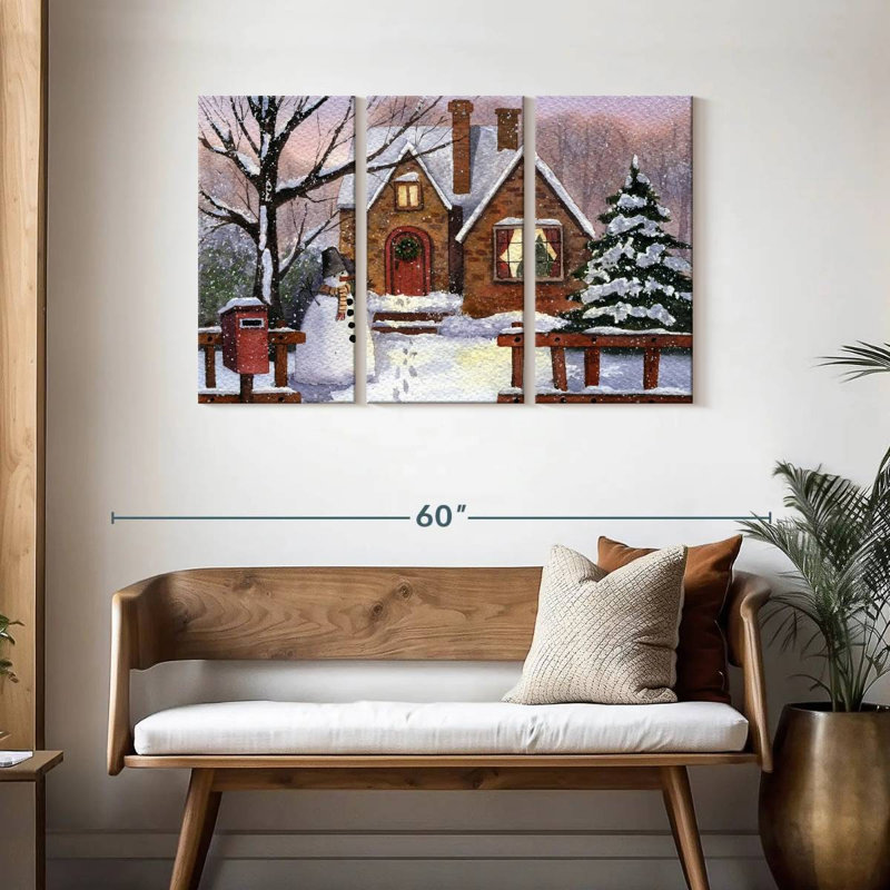 Bonhomme de neige Lelend Winter House, H 28 po x l 45 po