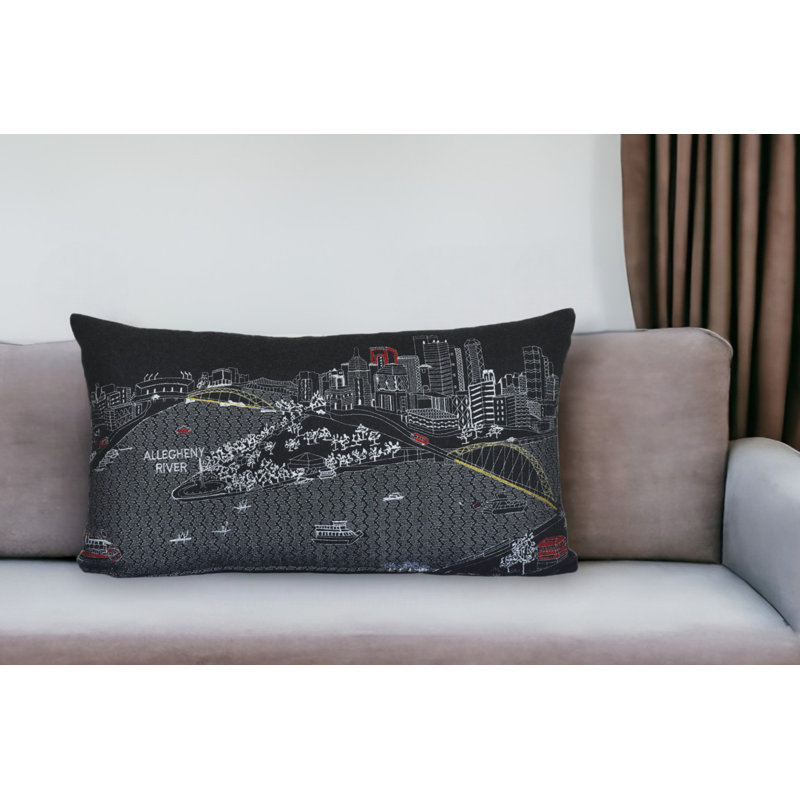 Coussin lombaire 24 po Pittsburgh Nighttime Skyline