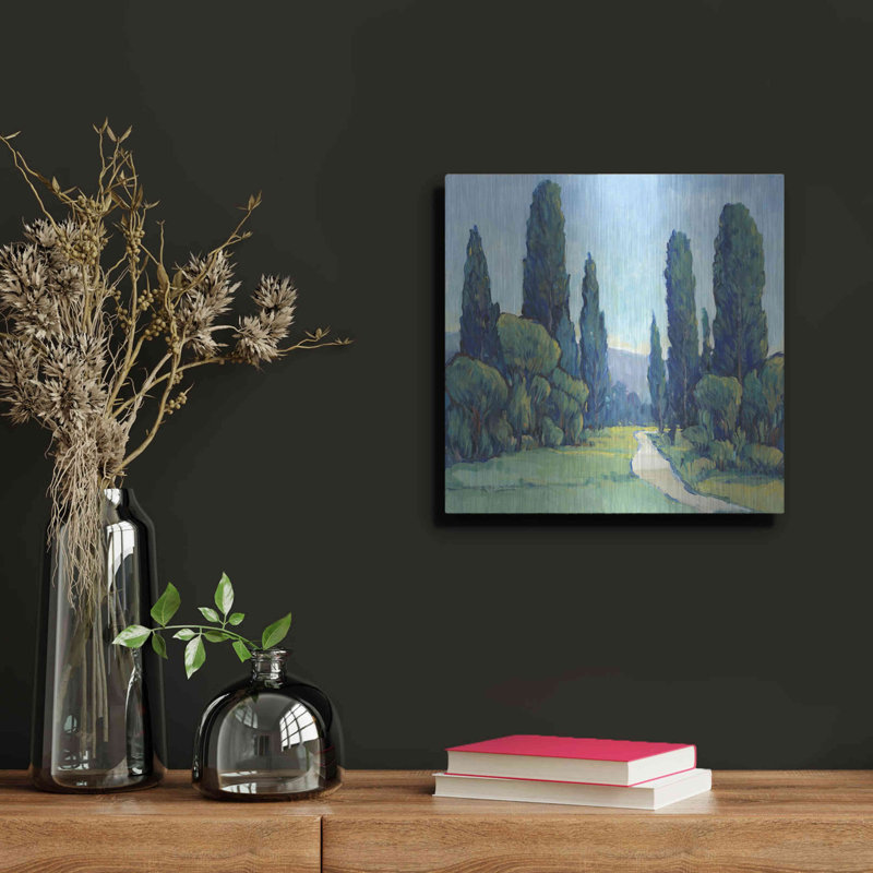 «Cypress Path II» par Tim O'Toole, art mural en métal, H 12 po x l 12 po