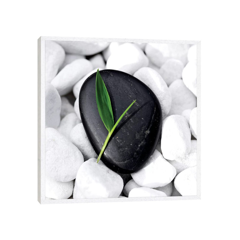 Zen Stone by PhotoINC Studio - Cannvas Print on Canvas, 93.98 cm H x 93.98 cm W, White Floater Framed