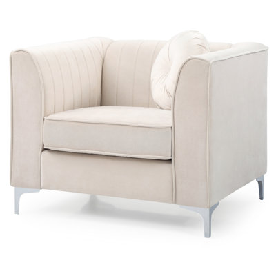 Fauteuil contemporain incliné ivoire