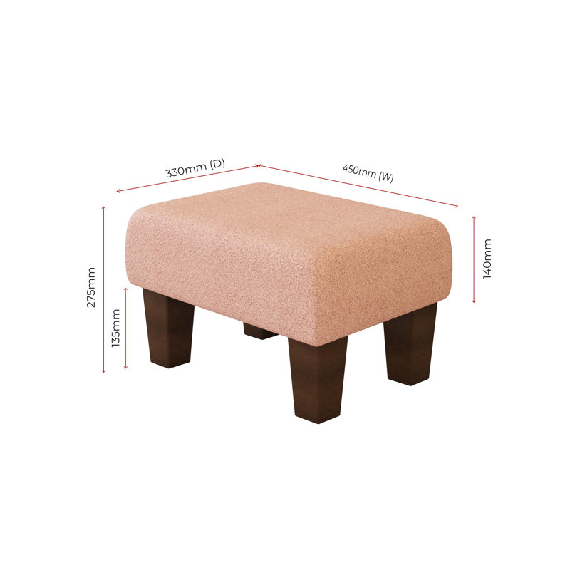 Autryville Wood Contemporary Leg, Mahogany, Boucle, Pink