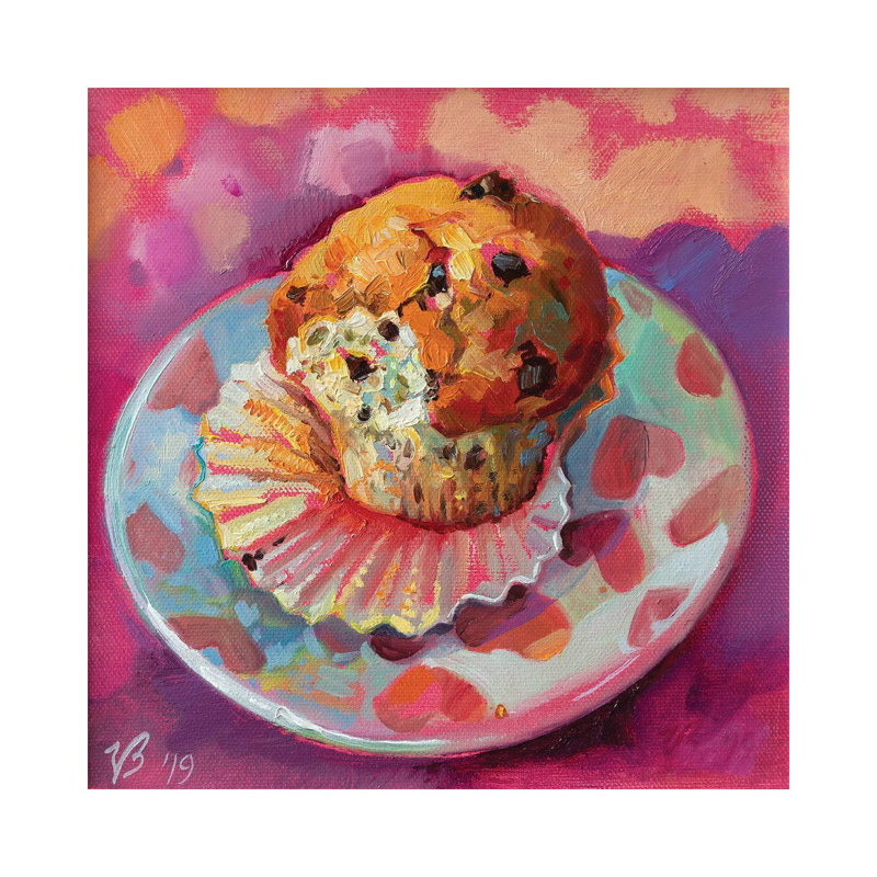 Muffin by Katharina Valeeva - Wrapped Canvas Painting, 30.48 cm H x 30.48 cm W