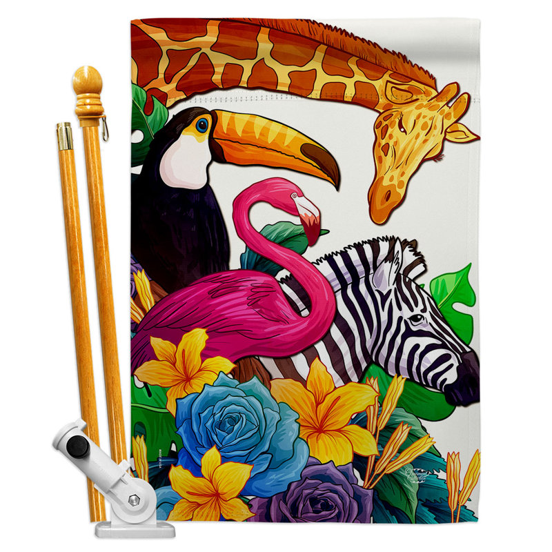 Ensemble de 2 drapeaux décoratifs en polyester 3 x 2 pi
