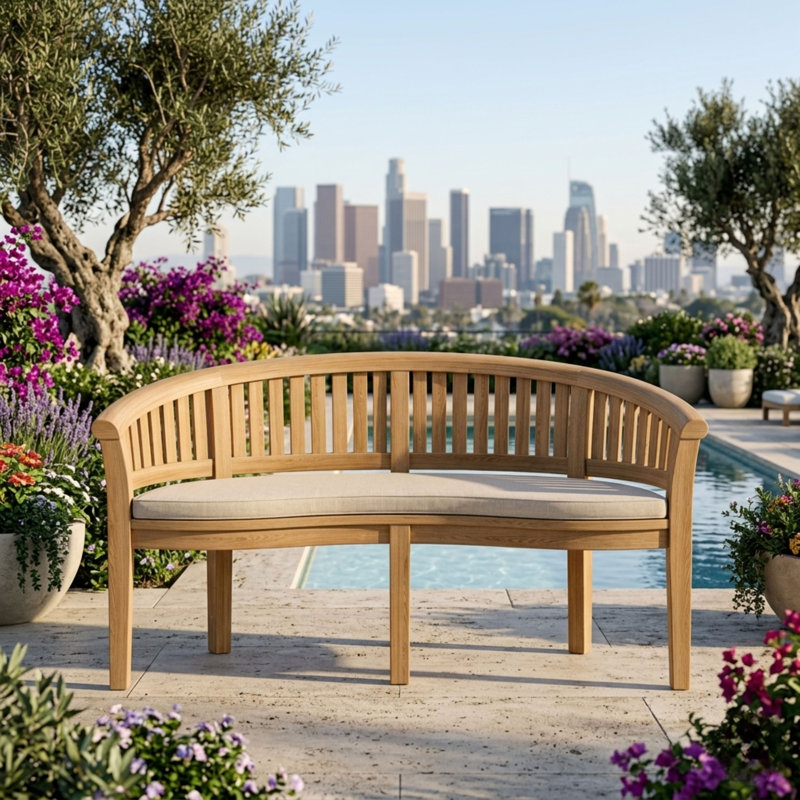 Curve Teak Garden Bench