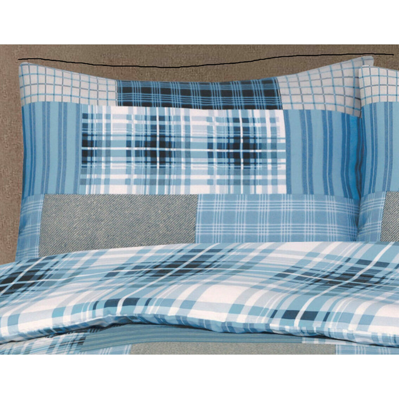 Bedding, Denim Blue, Double Duvet Cover + 2 Standard Pillowcases