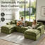 Canapé d'angle modulaire en forme de U Cloud de 330 cm, canapé 6 places en chenille avec 2 poufs amovibles, structure en mousse et ressorts, assise profonde avec coussins pour salon ou appartement, vert-1764982464
